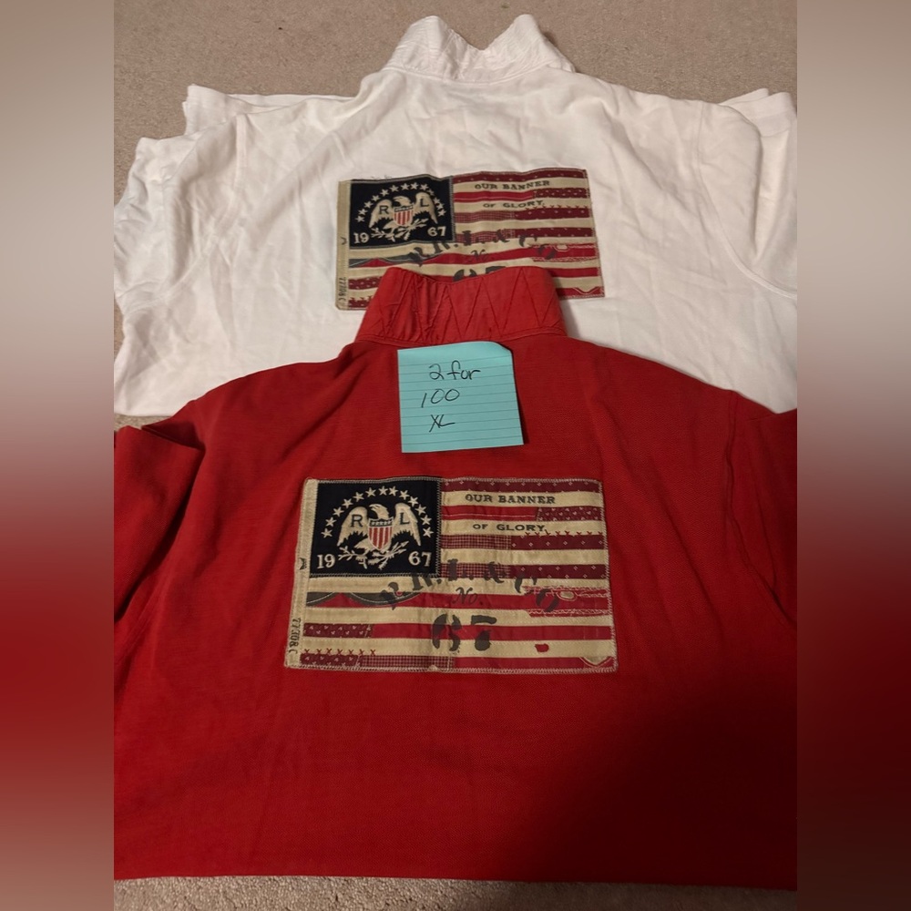 Red and White mens polo shirts